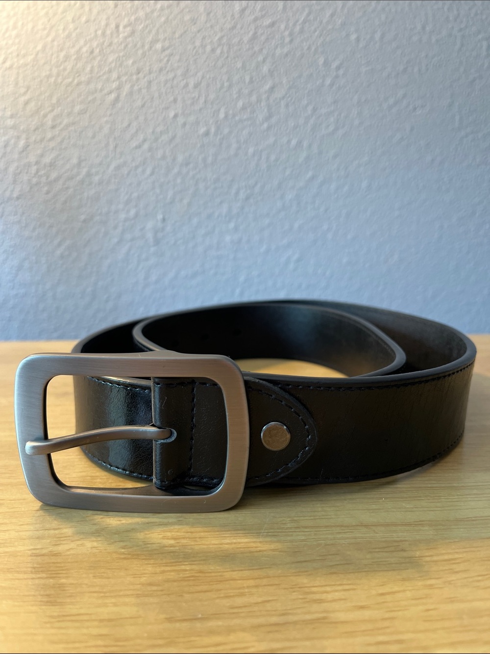 Classic Black Leather Men's Belt